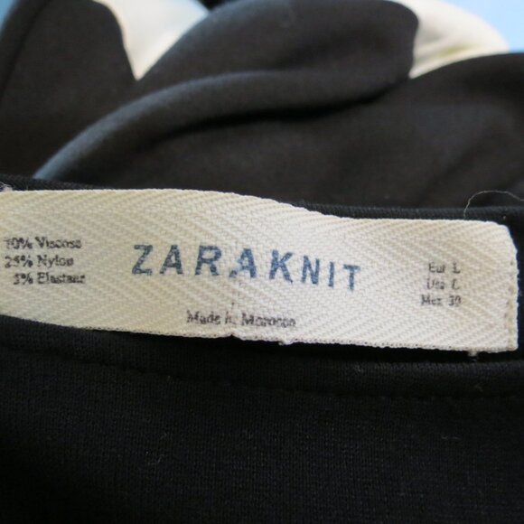 Zaraknit Black Shift Dress Short Sleeve Office Business Size Large - Picture 7 of 8